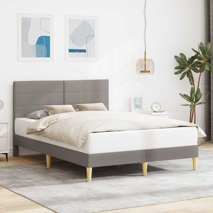Sengestel med hovedgærde Gråbrun 140 x 190 cm Stof