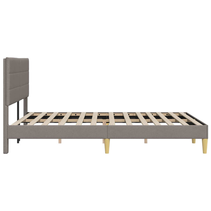 Sengestel med hovedgærde Gråbrun 140 x 190 cm Stof