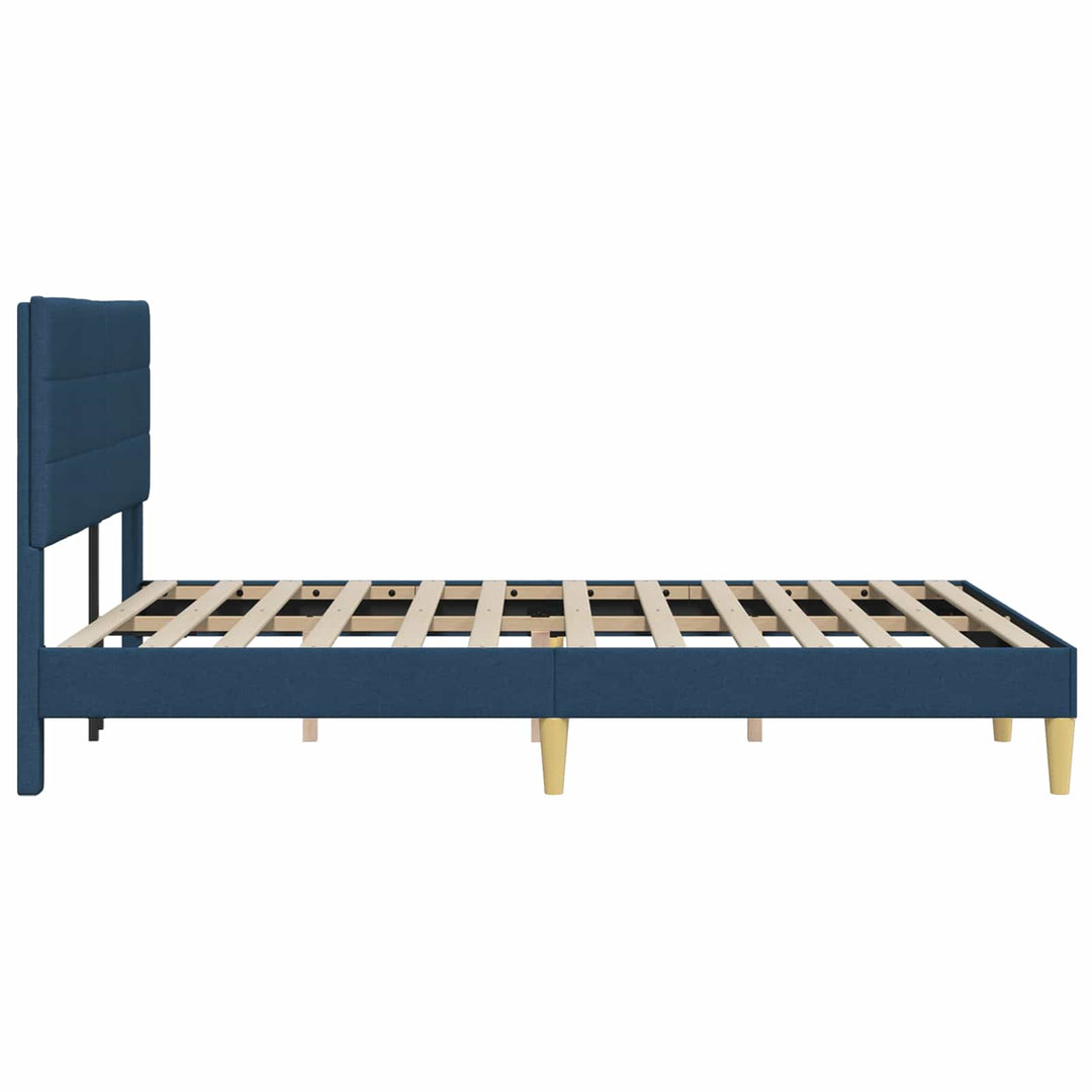 Sengestel med hovedgærde Blå 140 x 190 cm Stof