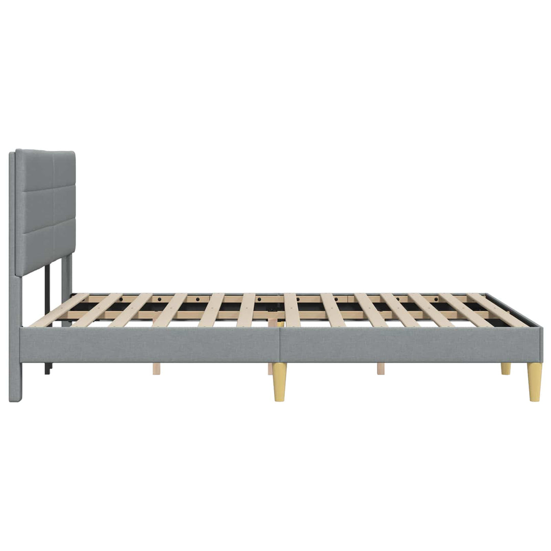 Sengestel med hovedgærde Lysegrå 140 x 200 cm Stof