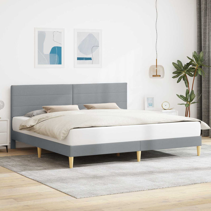 Sengestel med hovedgærde Lysegrå 180 x 200 cm Stof
