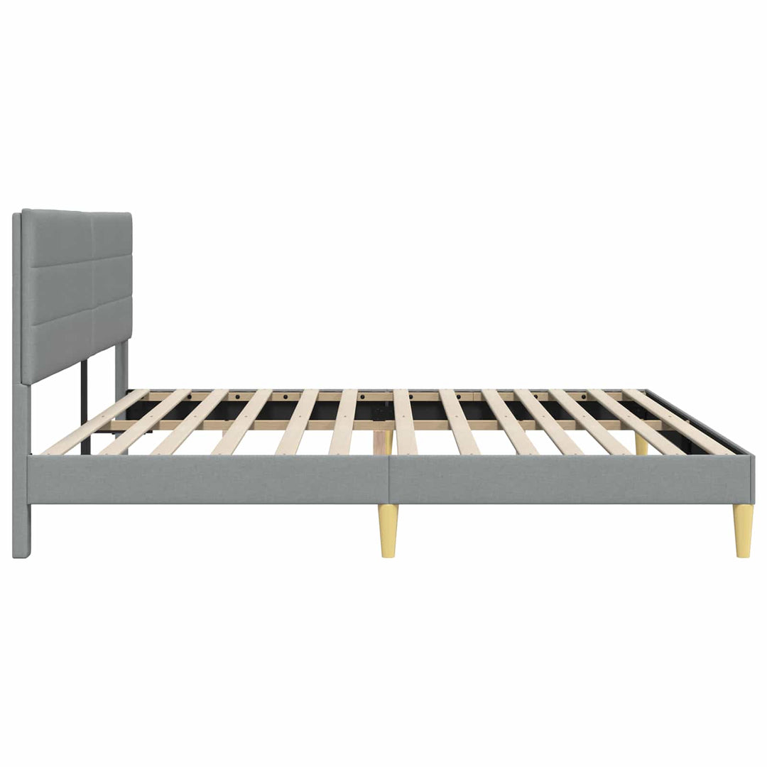Sengestel med hovedgærde Lysegrå 180 x 200 cm Stof