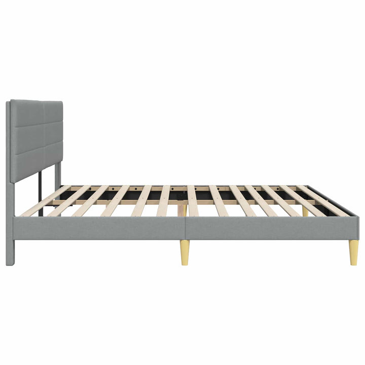 Sengestel med hovedgærde Lysegrå 180 x 200 cm Stof
