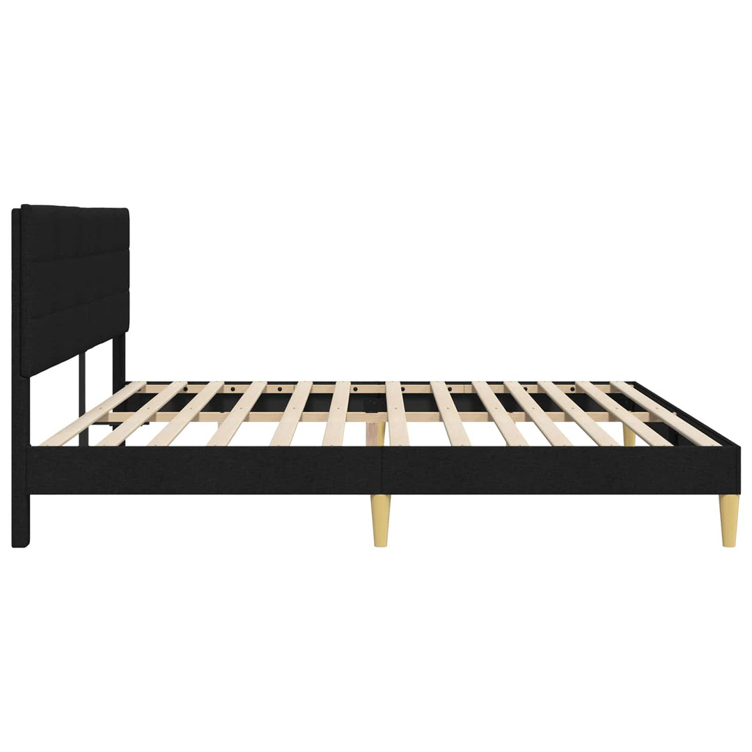 Sengestel med hovedgærde Sort 180 x 200 cm Stof