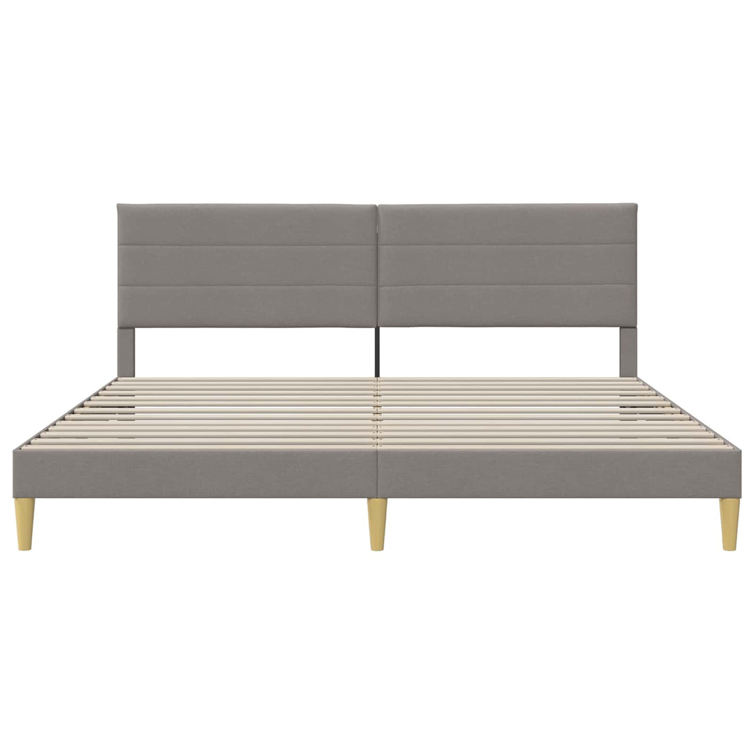 Sengestel med hovedgærde Gråbrun 200 x 200 cm Stof