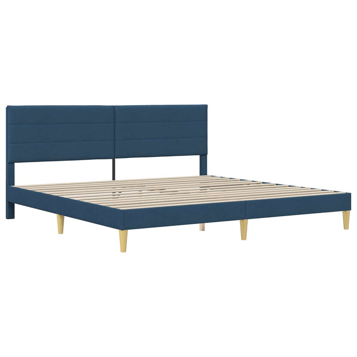 Sengestel med hovedgærde Blå 200 x 200 cm Stof