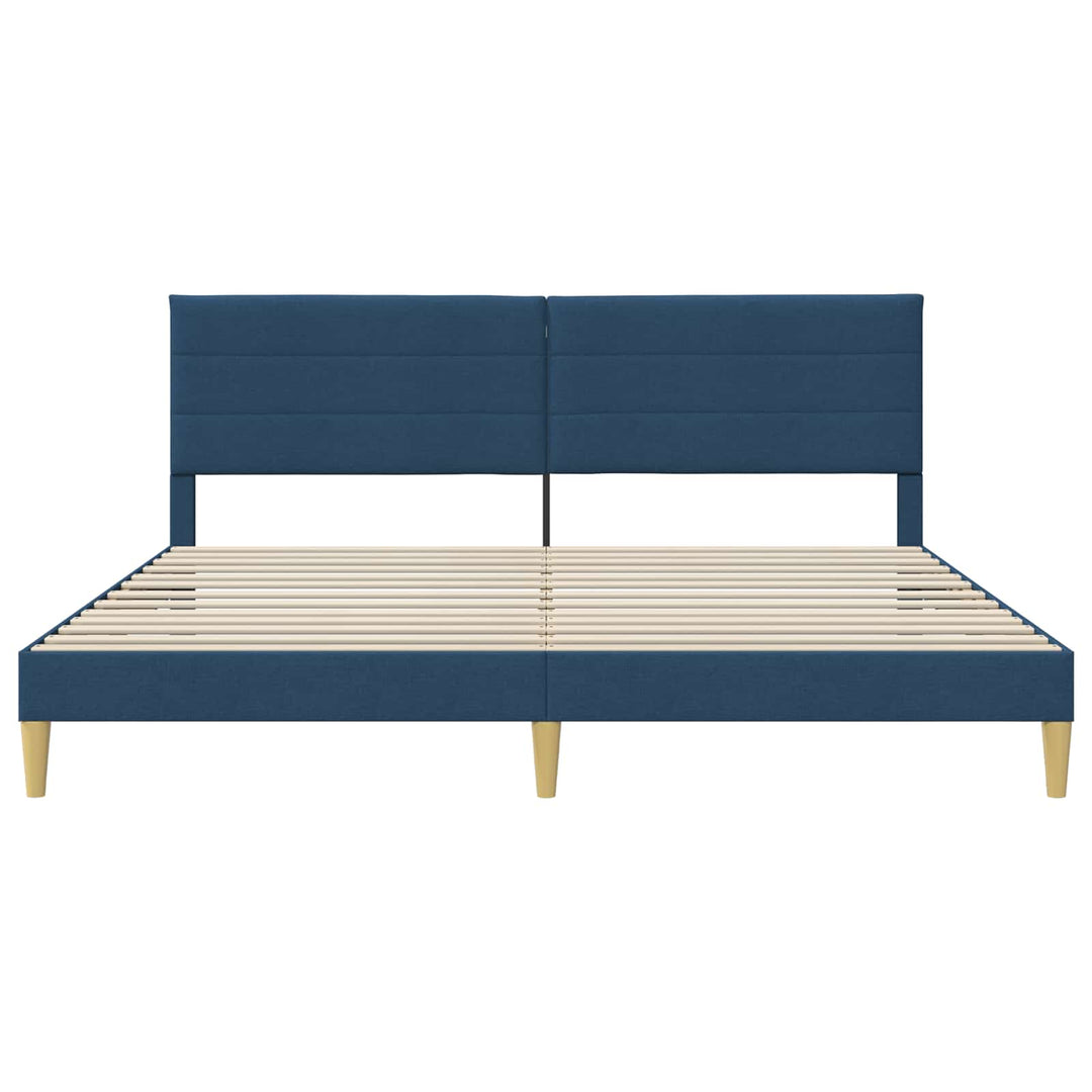 Sengestel med hovedgærde Blå 200 x 200 cm Stof