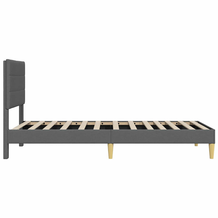 Sengestel med hovedgærde Mørkegrå 100 x 190 cm Stof