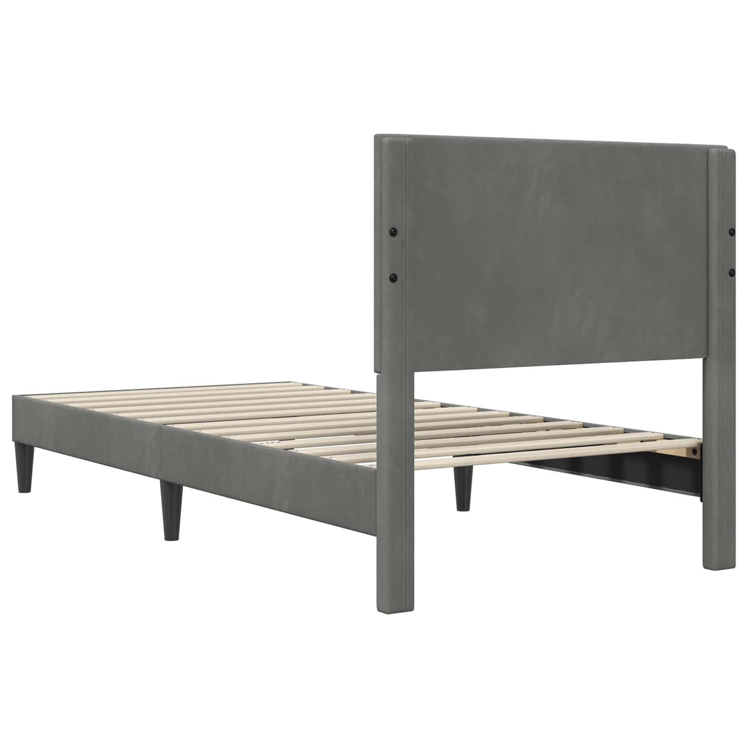 Sengestel med hovedgærde Mørkegrå 80 x 200 cm Fløjl