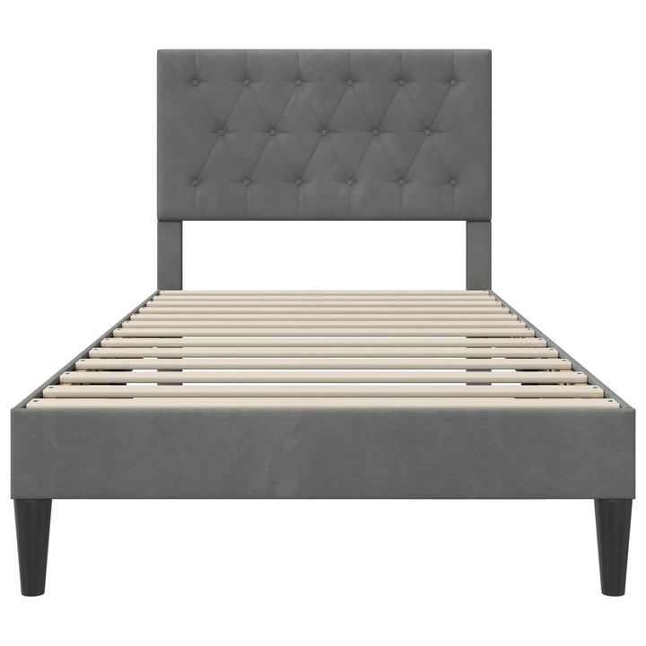 Sengestel med hovedgærde Mørkegrå 80 x 200 cm Fløjl