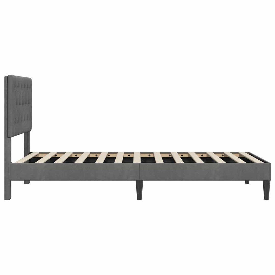 Sengestel med hovedgærde Mørkegrå 80 x 200 cm Fløjl