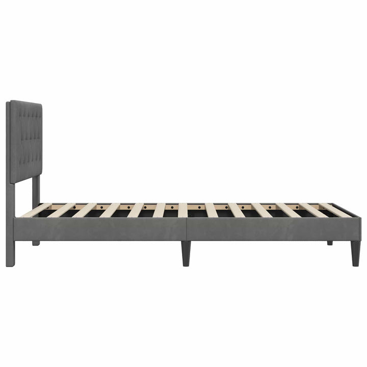 Sengestel med hovedgærde Mørkegrå 80 x 200 cm Fløjl