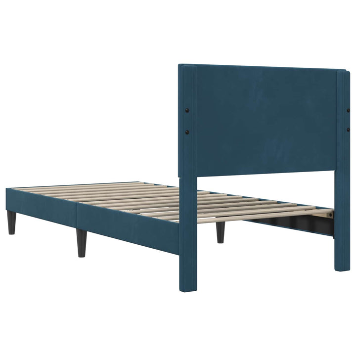 Sengestel med hovedgærde Blå 80 x 200 cm Fløjl