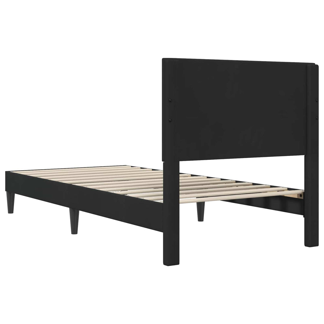 Sengestel med hovedgærde Sort 90 x 190 cm Fløjl