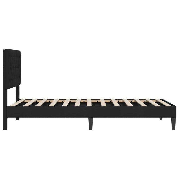Sengestel med hovedgærde Sort 90 x 190 cm Fløjl