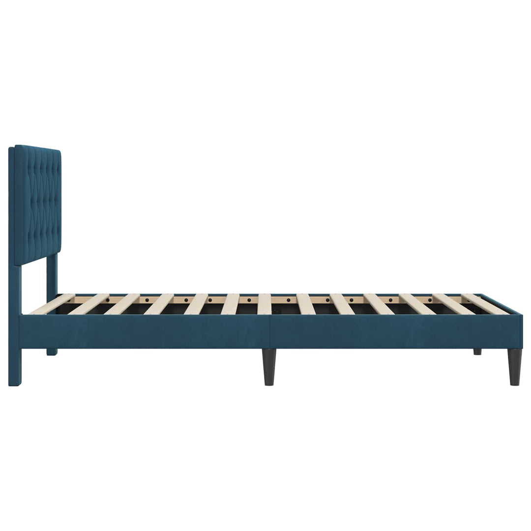Sengestel med hovedgærde Blå 90 x 200 cm Fløjl