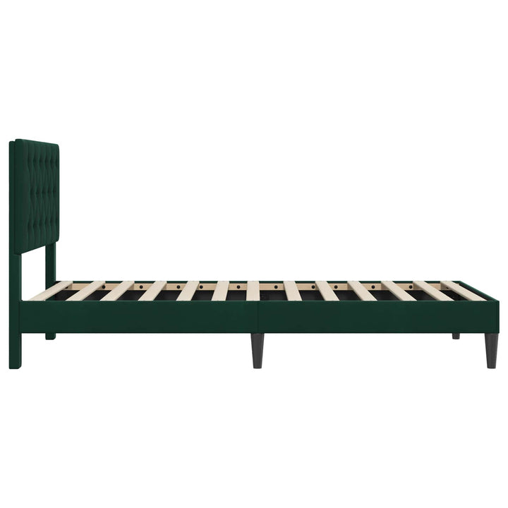 Sengestel med hovedgærde Mørkegrøn 100 x 200 cm Fløjl