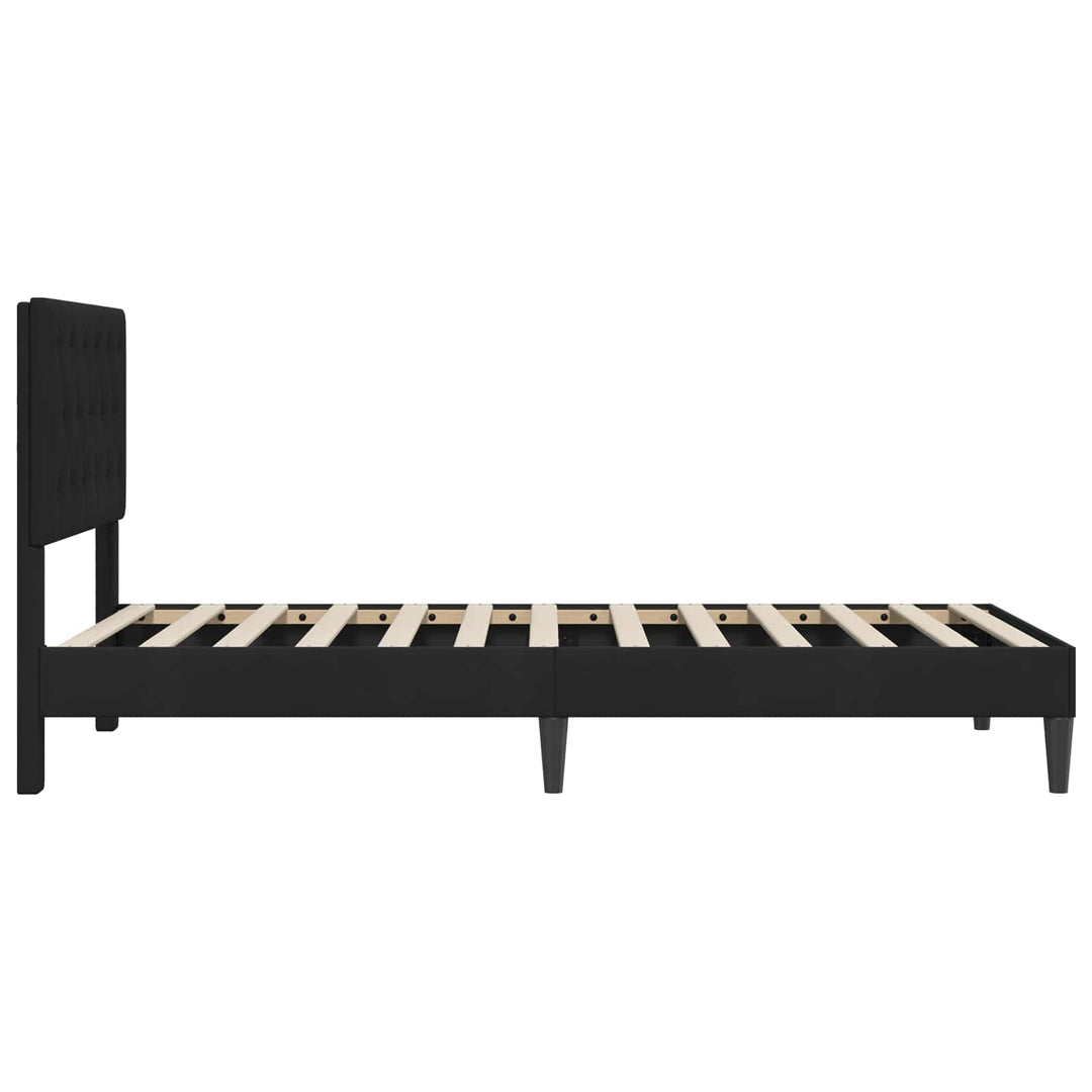 Sengestel med hovedgærde Sort 100 x 200 cm Fløjl