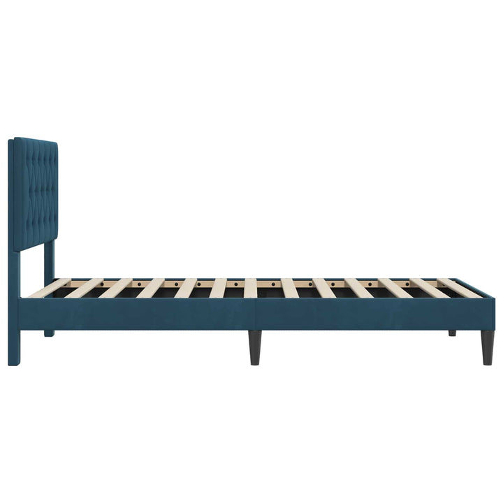 Sengestel med hovedgærde Blå 100 x 200 cm Fløjl
