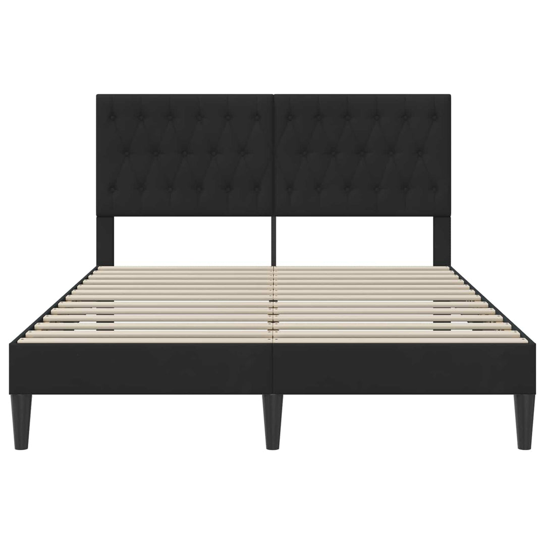 Sengestel med hovedgærde Sort 120 x 190 cm Fløjl