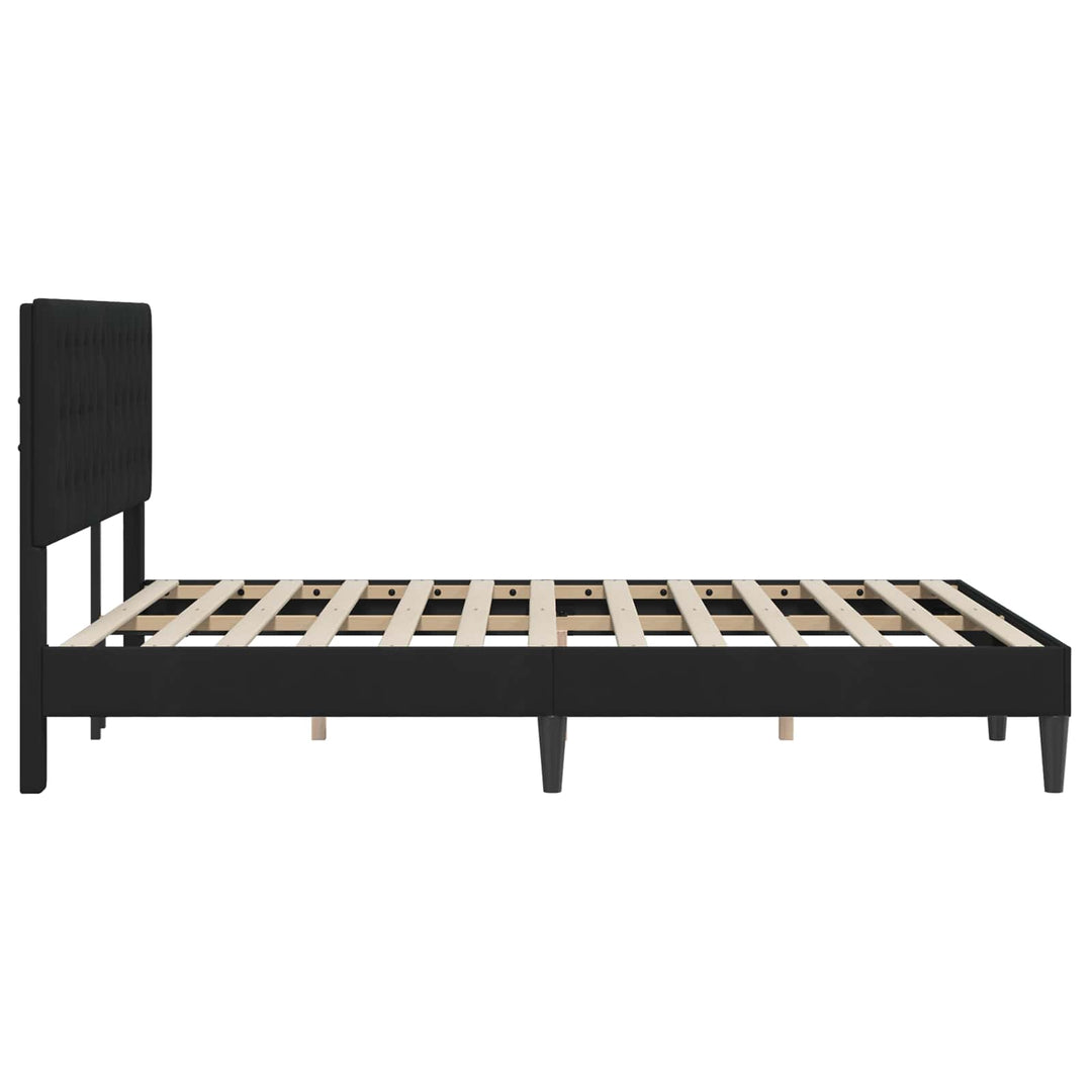 Sengestel med hovedgærde Sort 120 x 190 cm Fløjl