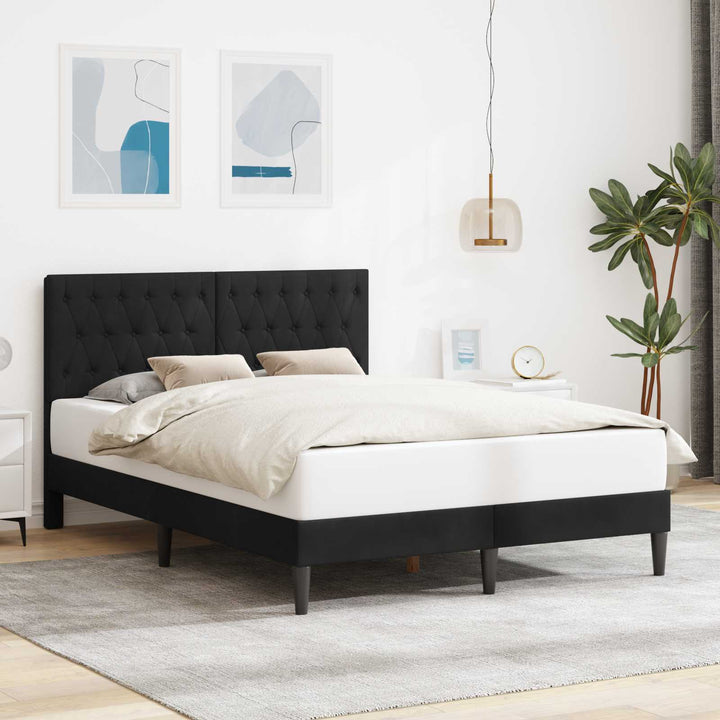 Sengestel med hovedgærde Sort 120 x 200 cm Fløjl