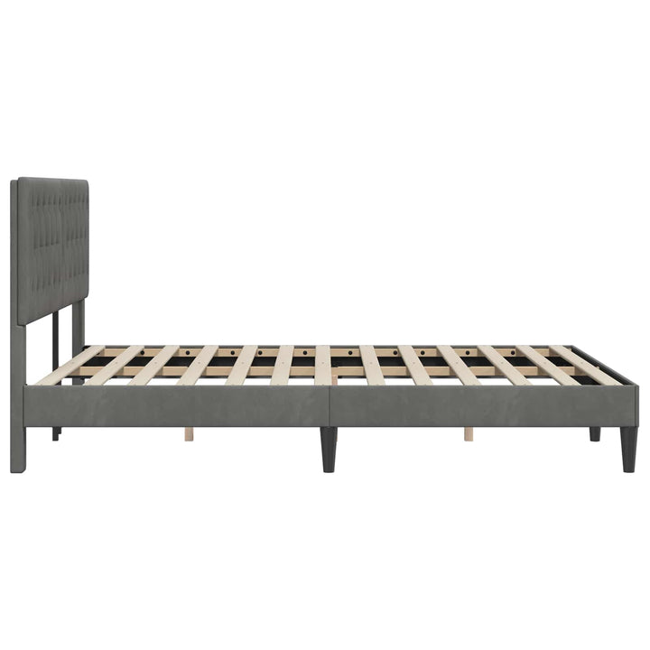 Sengestel med hovedgærde Mørkegrå 140 x 200 cm Fløjl