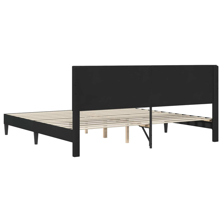 Sengestel med hovedgærde Sort 180 x 200 cm Fløjl