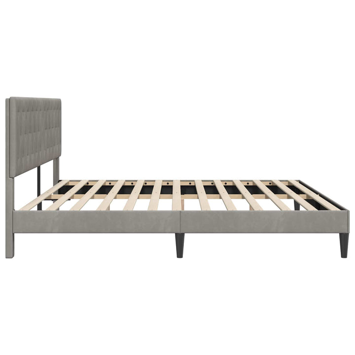 Sengestel med hovedgærde Lysegrå 200 x 200 cm Fløjl
