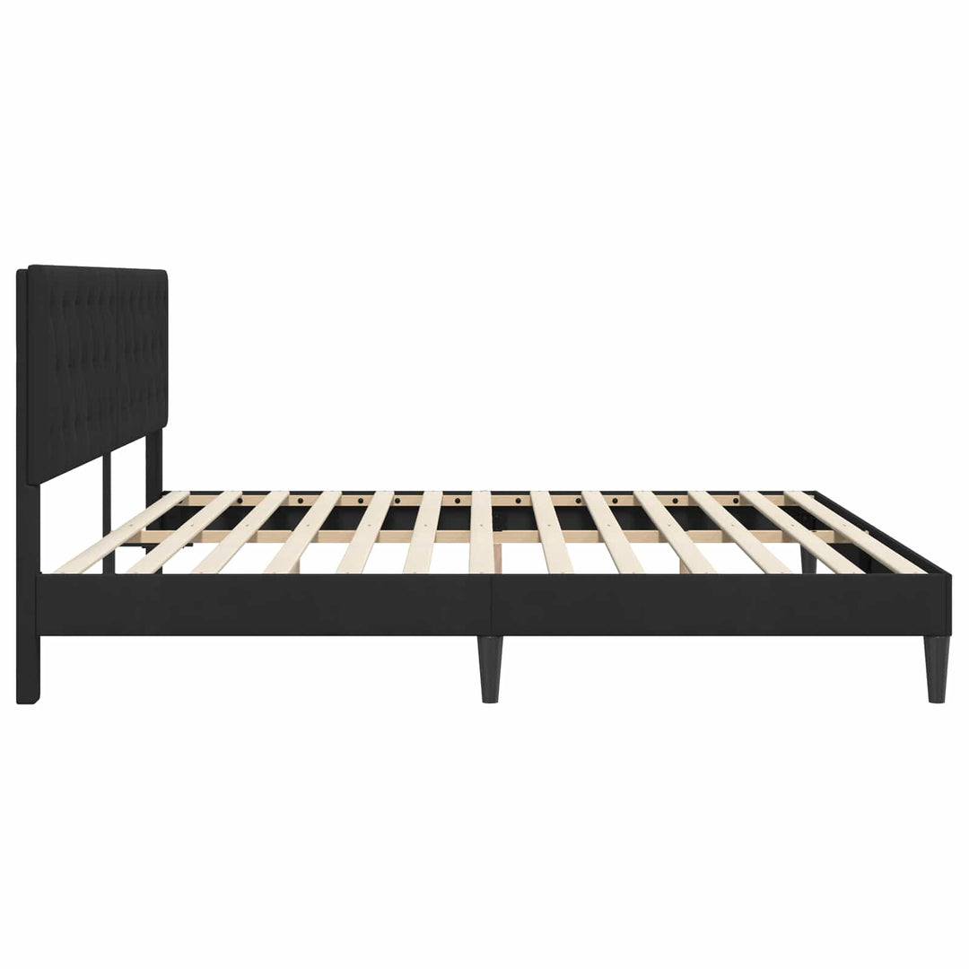 Sengestel med hovedgærde Sort 200 x 200 cm Fløjl