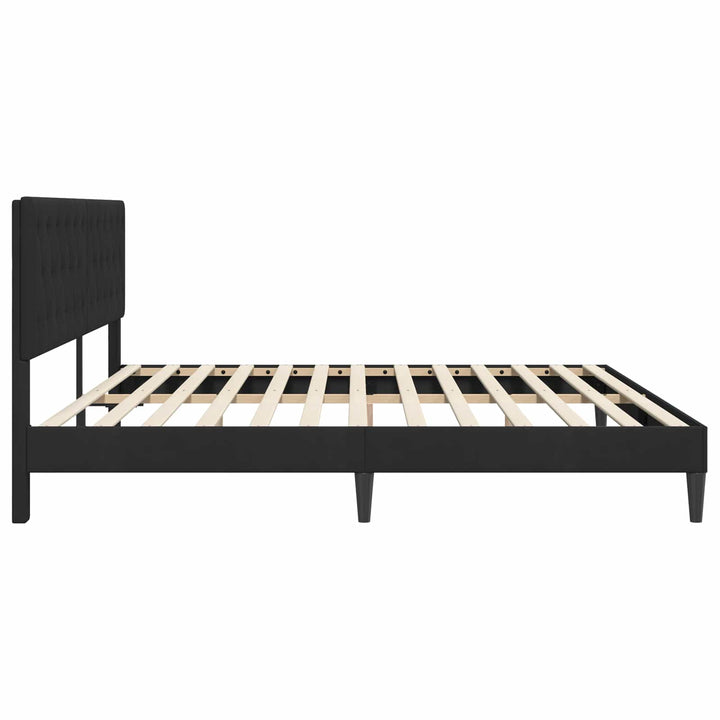 Sengestel med hovedgærde Sort 200 x 200 cm Fløjl