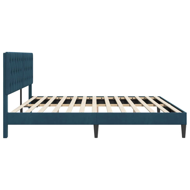 Sengestel med hovedgærde Blå 200 x 200 cm Fløjl