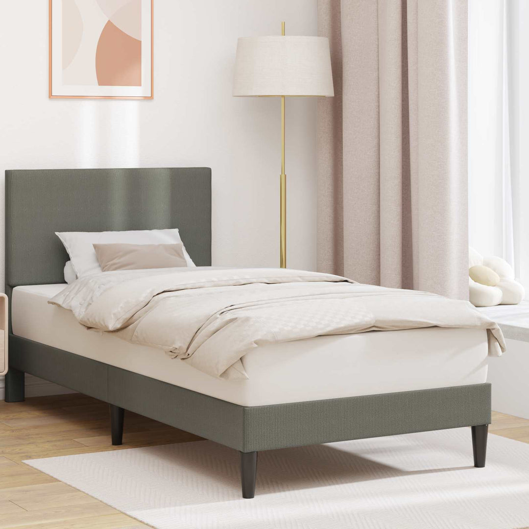 Sengestel med hovedgærde Lysegrå 80 x 200 cm Velourstof