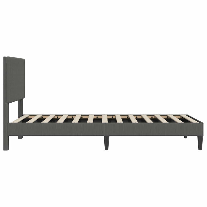Sengestel med hovedgærde Mørkegrå 80 x 200 cm Velourstof