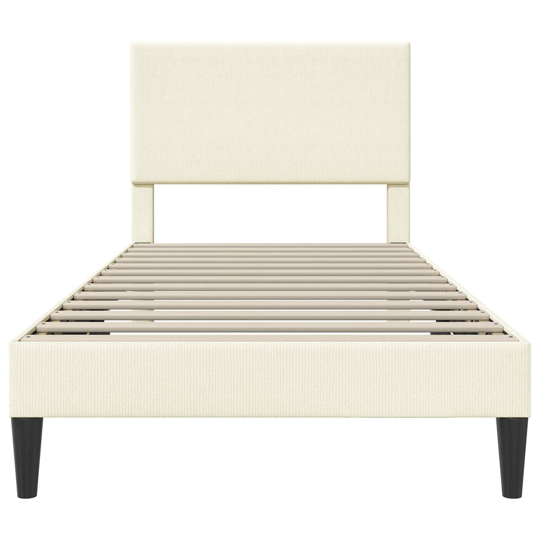 Sengestel med hovedgærde Cremefarvet 80 x 200 cm Velourstof