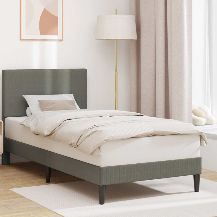 Sengestel med hovedgærde Lysegrå 100 x 200 cm Velourstof
