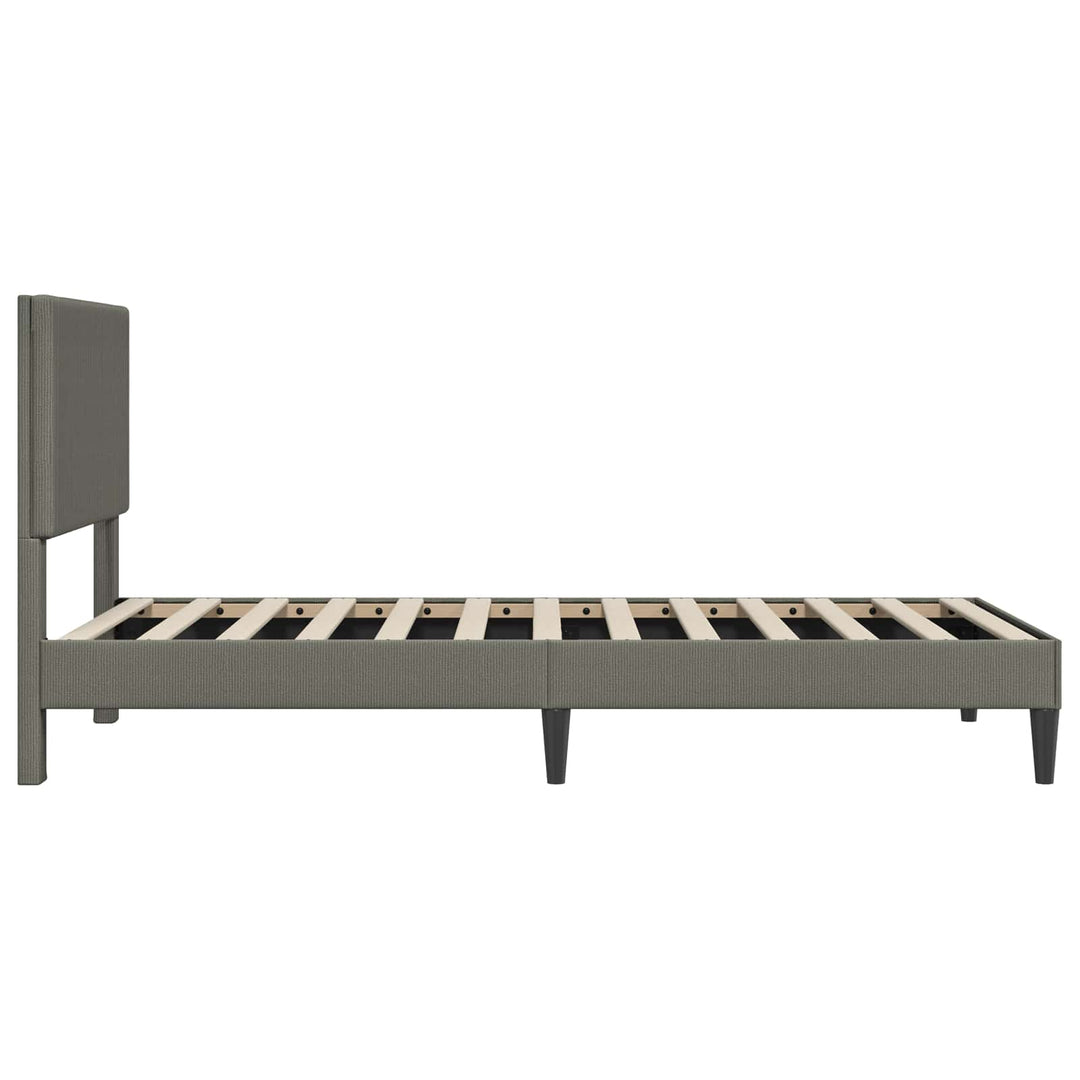 Sengestel med hovedgærde Lysegrå 100 x 200 cm Velourstof