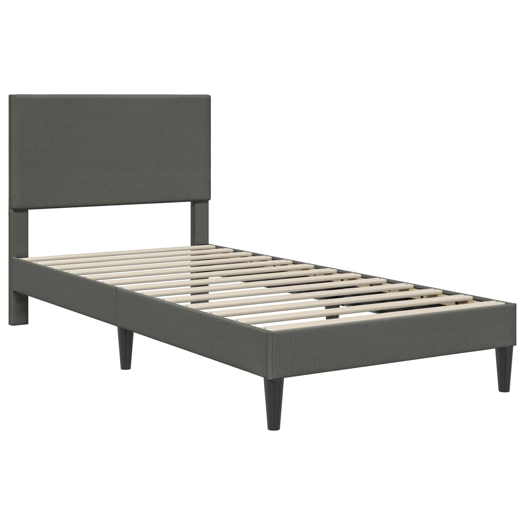 Sengestel med hovedgærde Mørkegrå 100 x 200 cm Velourstof