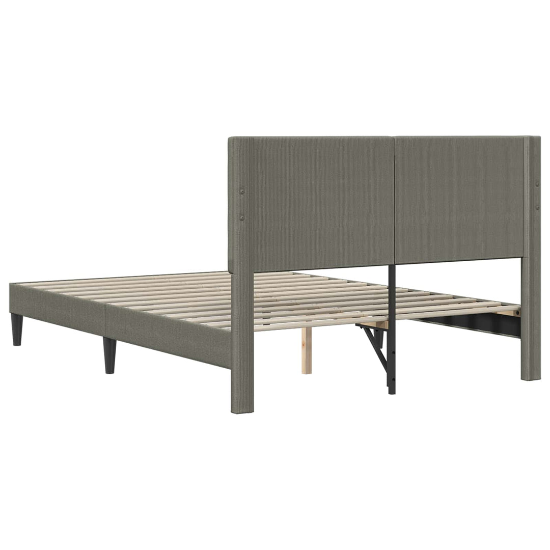 Sengestel med hovedgærde Lysegrå 120 x 200 cm Velourstof