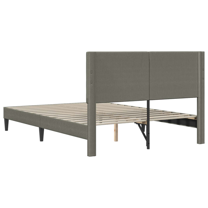 Sengestel med hovedgærde Lysegrå 120 x 200 cm Velourstof