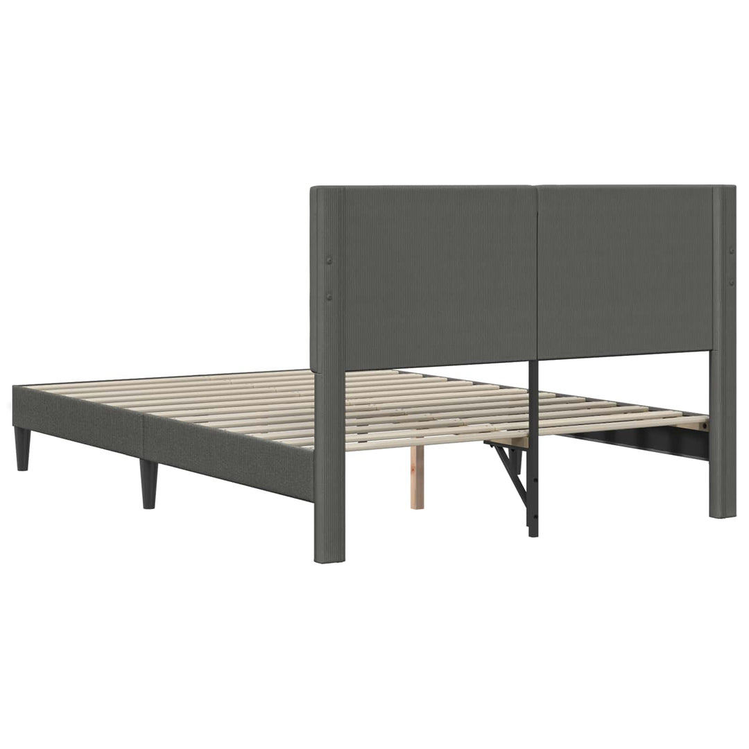 Sengestel med hovedgærde Mørkegrå 120 x 200 cm Velourstof
