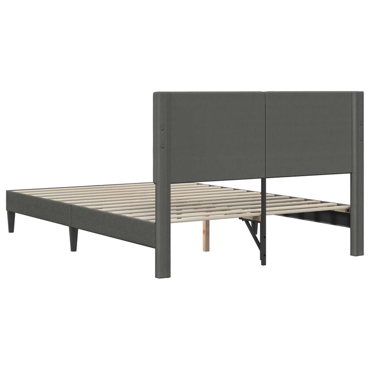 Sengestel med hovedgærde Mørkegrå 120 x 200 cm Velourstof