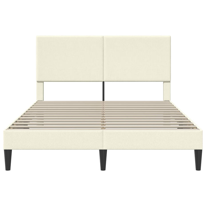 Sengestel med hovedgærde Cremefarvet 160 x 200 cm Velourstof