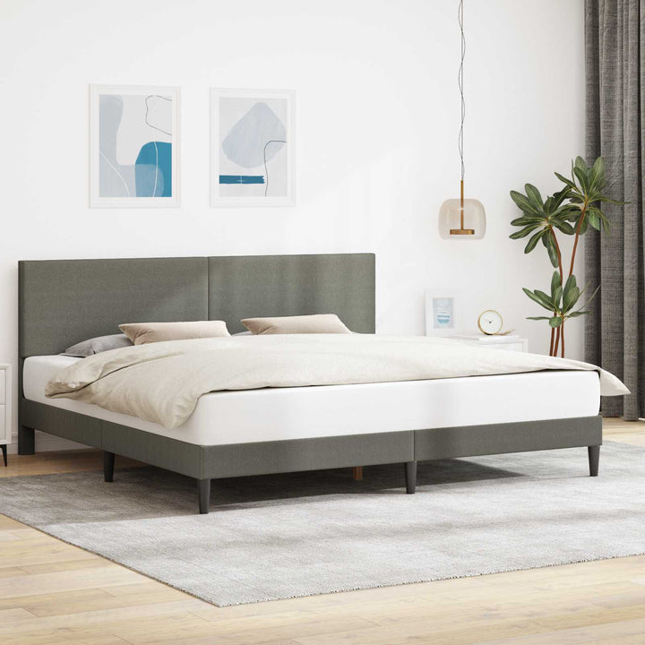 Sengestel med hovedgærde Lysegrå 180 x 200 cm Velourstof