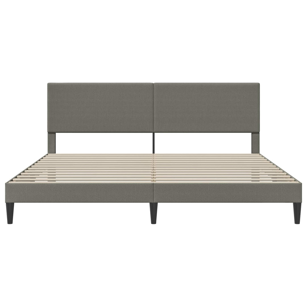 Sengestel med hovedgærde Lysegrå 200 x 200 cm Velourstof