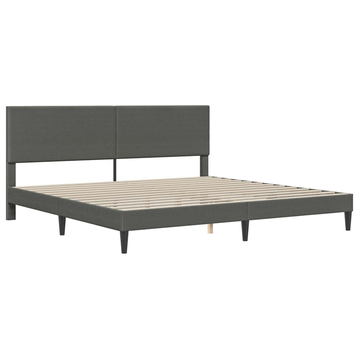 Sengestel med hovedgærde Mørkegrå 200 x 200 cm Velourstof
