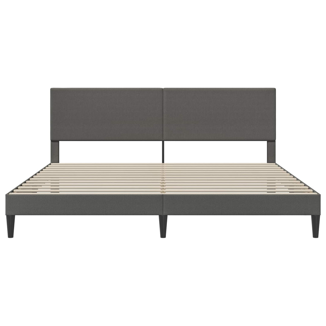 Sengestel med hovedgærde Mørkegrå 200 x 200 cm Velourstof