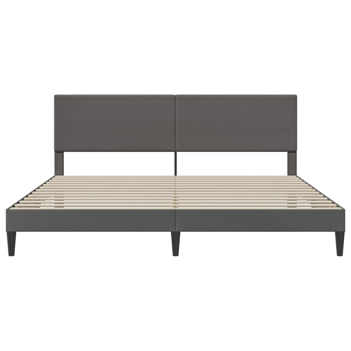 Sengestel med hovedgærde Mørkegrå 200 x 200 cm Velourstof