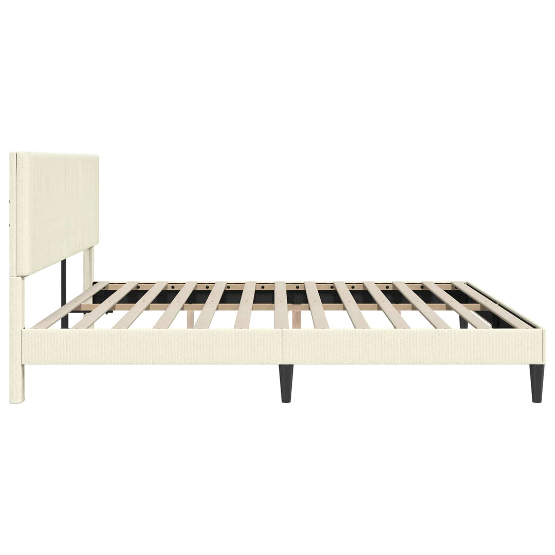 Sengestel med hovedgærde Cremefarvet 200 x 200 cm Velourstof