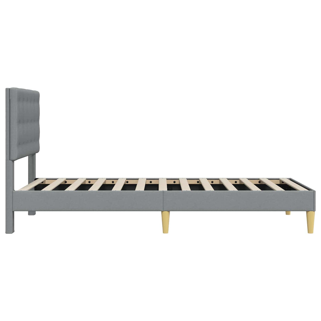 Sengestel med hovedgærde Lysegrå 80 x 200 cm Stof